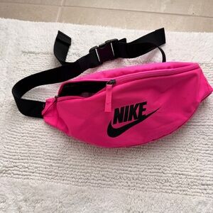 Nike Neon Pink and Black Waist Bag